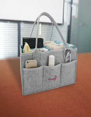 GREY Baby Diaper Caddy Organizer Nursery use Foldable Lightweight for Girls Boys Portable Baby Shower Gift Basket Travel Tote Car